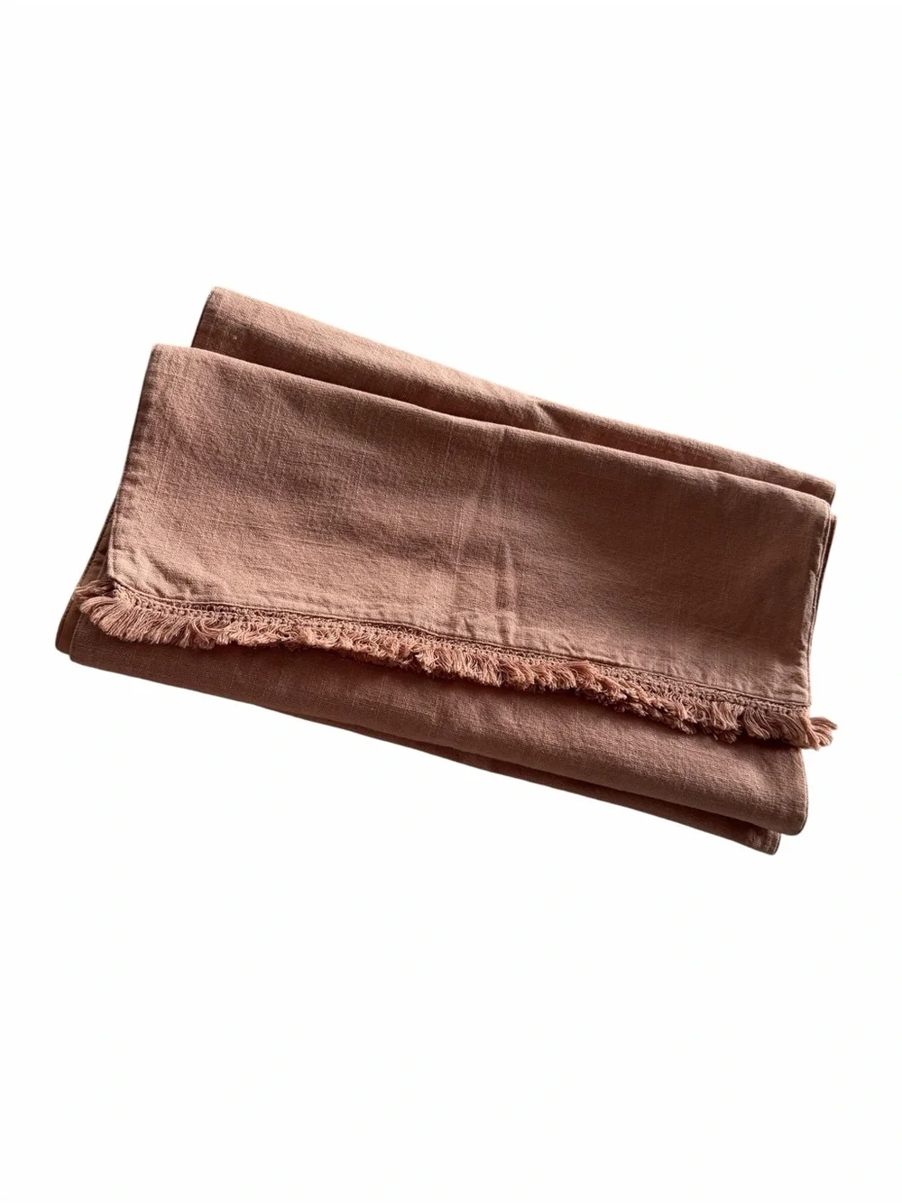 Hearth & Hand Linen Fringe Table Runner Clay